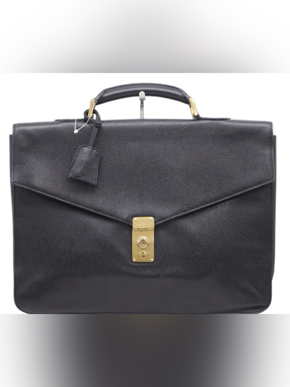 Chanel Vintage Caviar Executive Portfolio Bag with Gold Hardware
